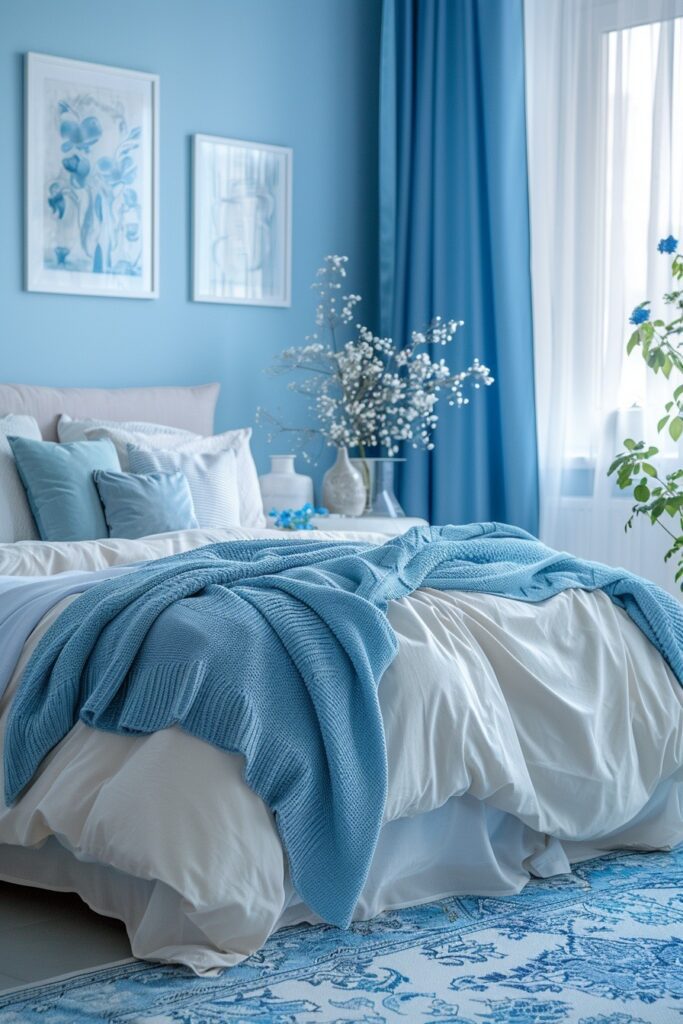 29 Bright Blue Boho Bedroom Ideas for a Vibrant and Eclectic Retreat 18 Ice Blue Inspirations