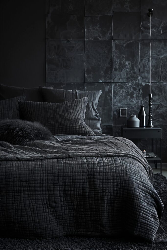 29 Dark Modern Bedroom Ideas for a Sleek and Sophisticated Sleep Space 21 Onyx Retreat