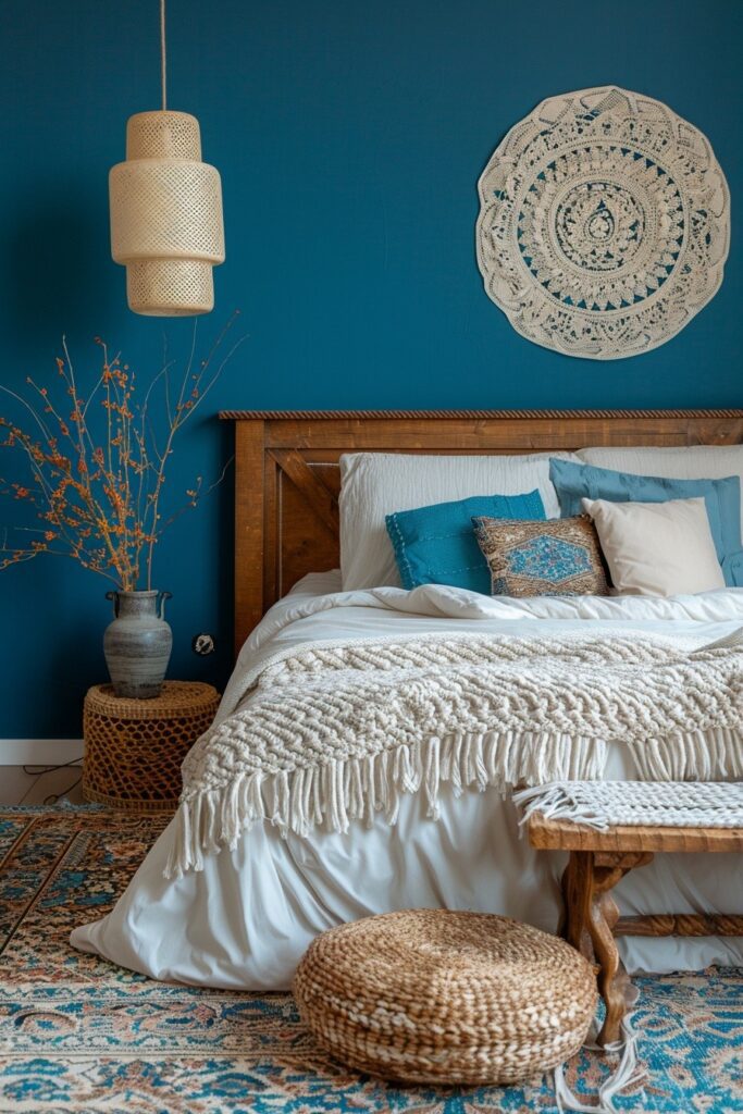 29 Bright Blue Boho Bedroom Ideas for a Vibrant and Eclectic Retreat 28 Teal Tranquility