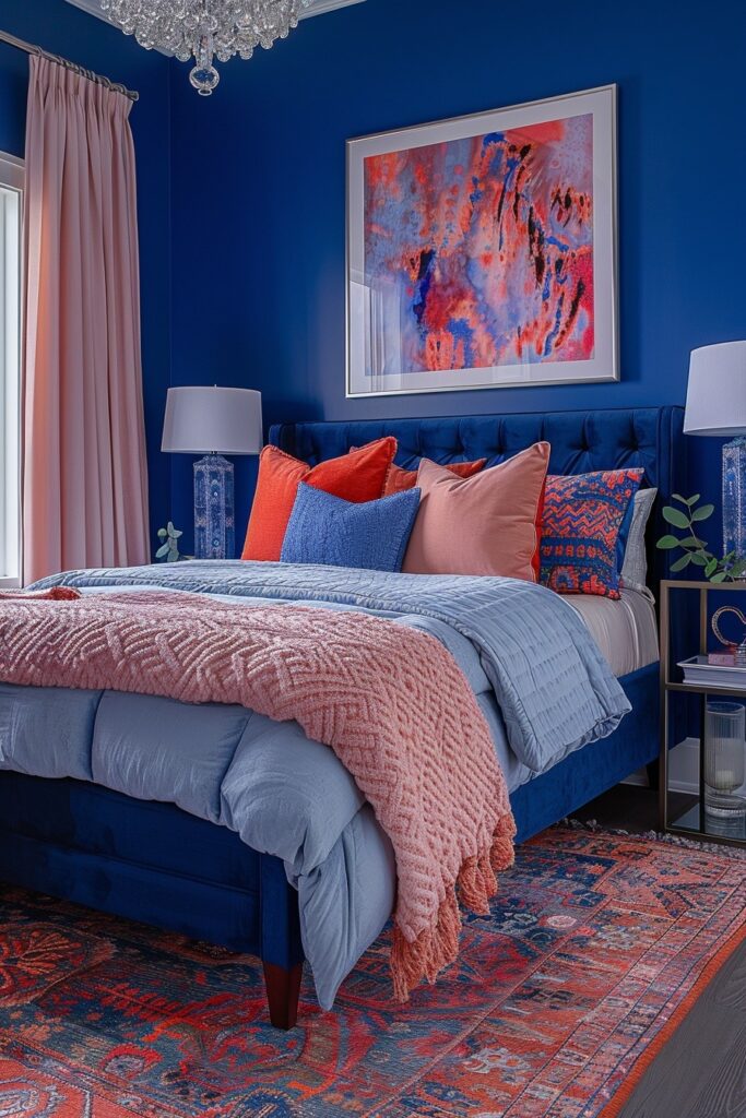 29 Bright Blue Boho Bedroom Ideas for a Vibrant and Eclectic Retreat 29 Ultramarine Unwind