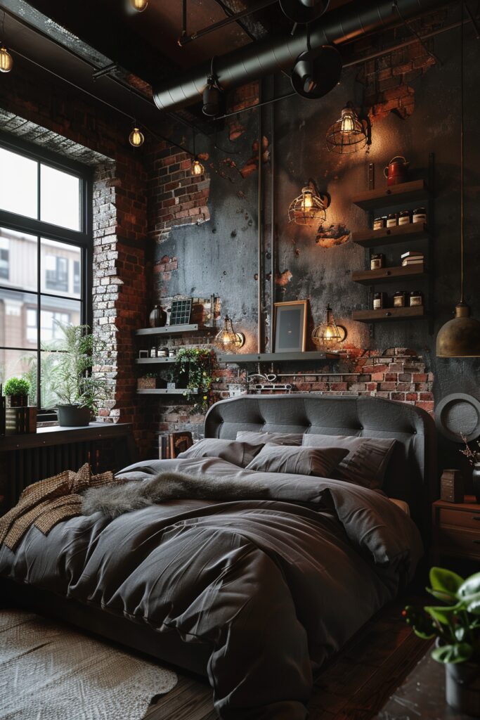 29 Black Bedroom Ideas for a Bold and Stylish Retreat 3 Industrial Matte Black Chic