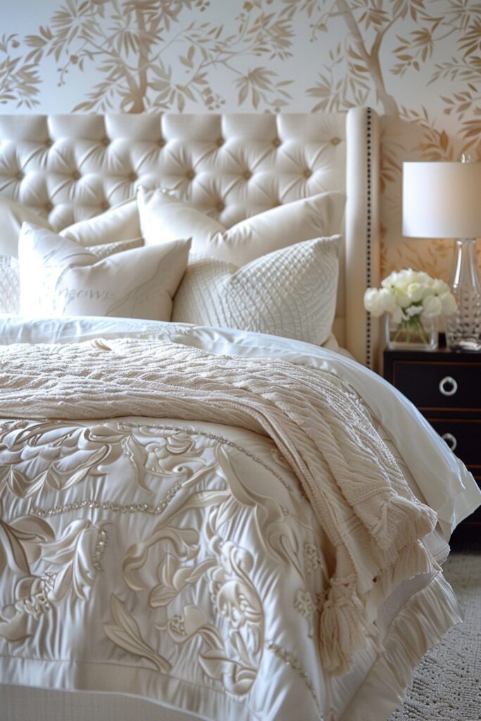 29 Glam Bedroom Decor Ideas for a Touch of Elegance 11 Bold Wallpaper for Glamorous Bedrooms