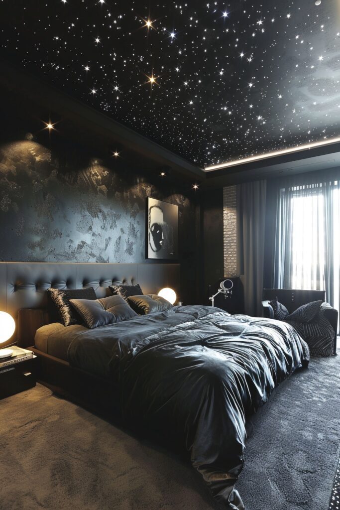 29 Dark Bedroom Aesthetic Ideas for Serenity 12 Celestial Black Serenity