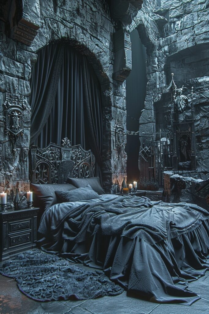 29 Dark Fantasy Bedroom Ideas for a Mystical Makeover 4 Cryptic Twilight Realm