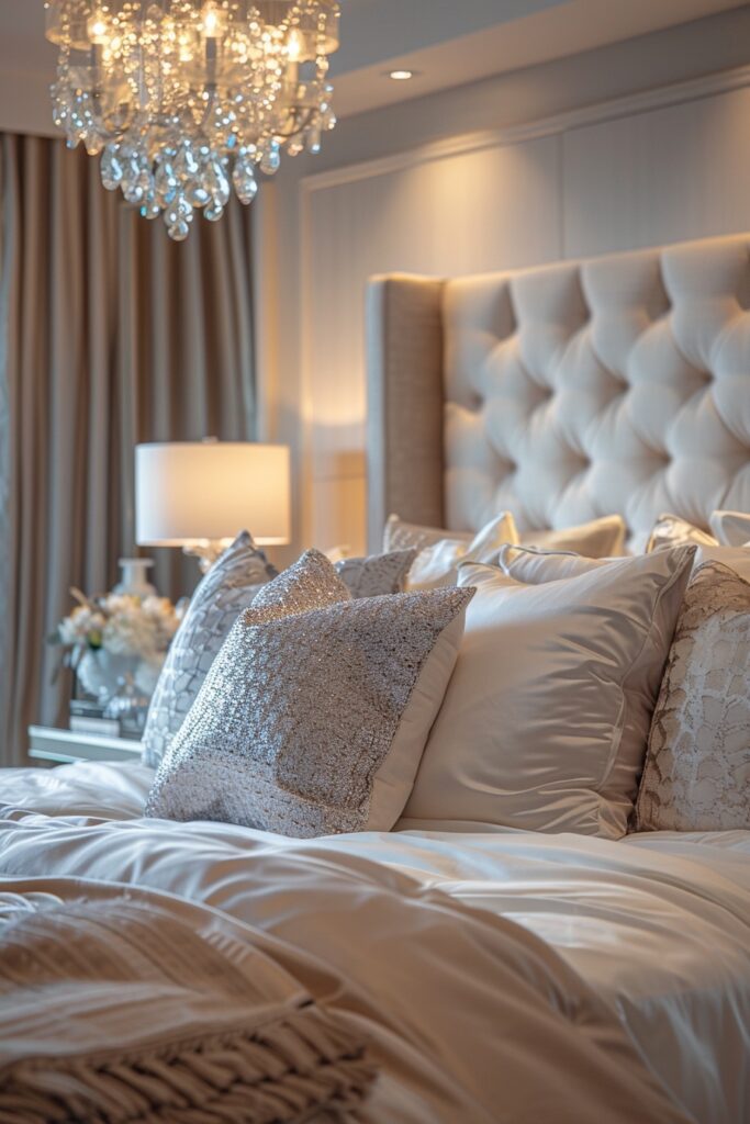 29 Glam Bedroom Decor Ideas for a Touch of Elegance 19 Crystal and Glass Accents for Luxurious Bedrooms
