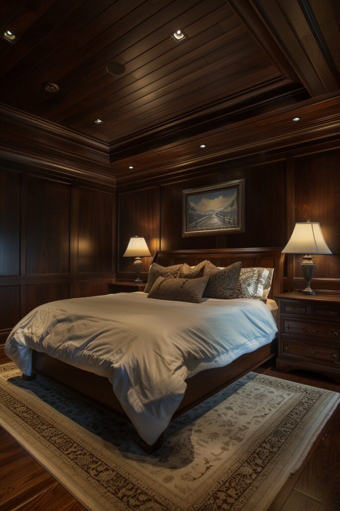 29 Dark Bedroom Aesthetic Ideas for Serenity 19 Dark Wood Haven
