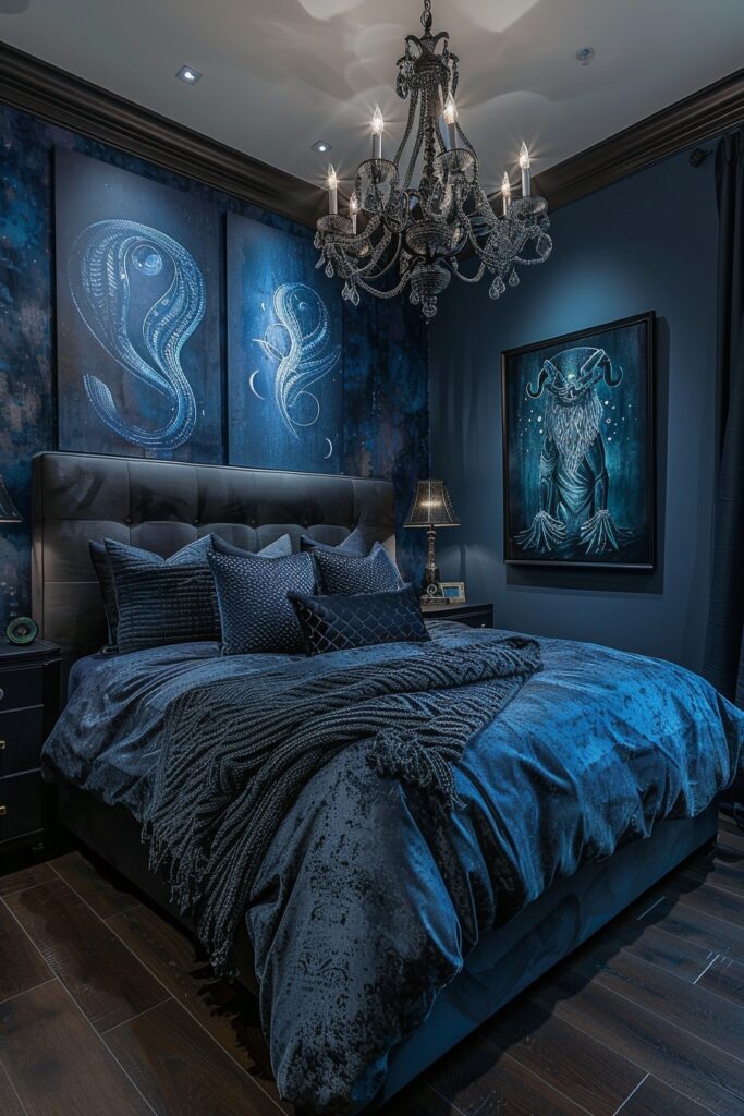 29 Goth Bedroom Ideas for a Bold and Unique Look 27 Deep Sea Shadows