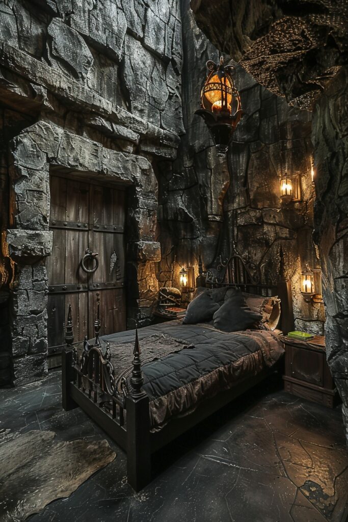 29 Dark Fantasy Bedroom Ideas for a Mystical Makeover 18 Fortress of Solitude