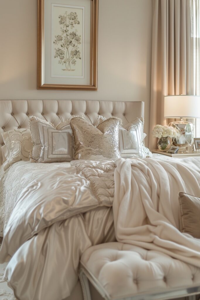 29 Glam Bedroom Decor Ideas for a Touch of Elegance 12 Gold and Chrome Accents for Glamorous Bedrooms