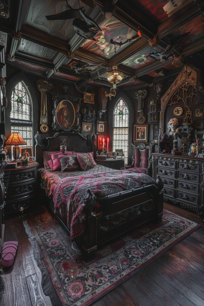 29 Goth Bedroom Ideas for a Bold and Unique Look 26 Gothic Mosaic