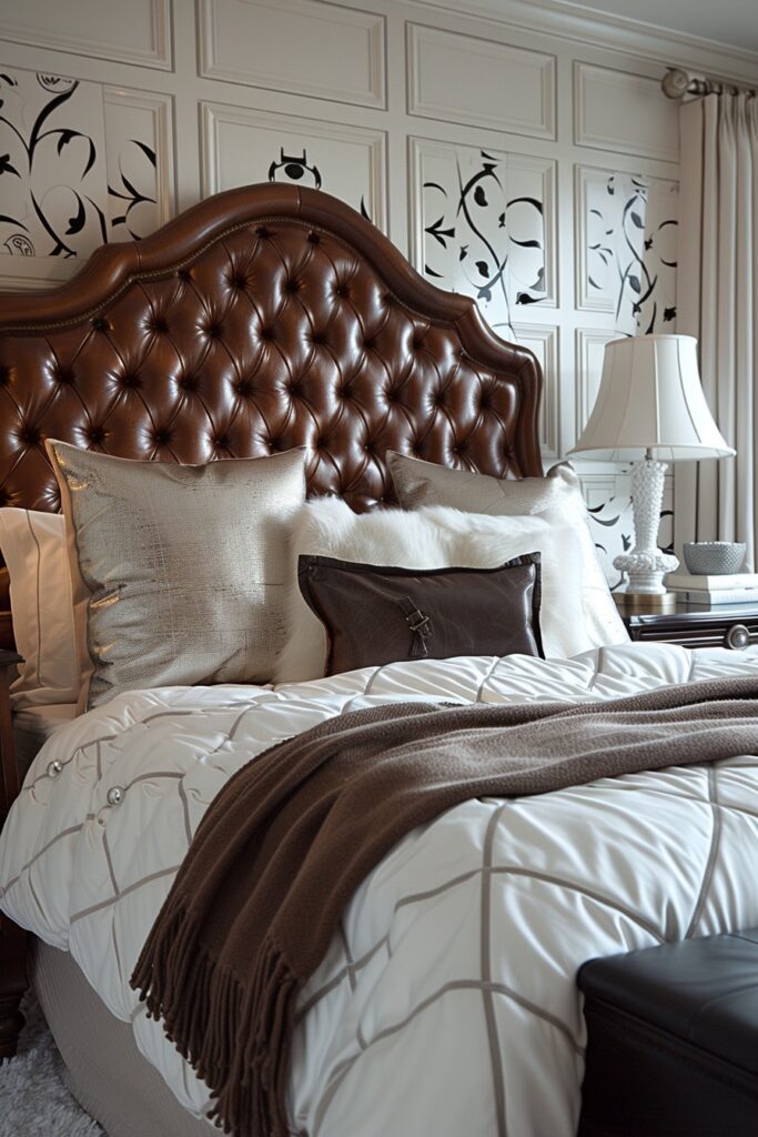 29 Glam Bedroom Decor Ideas for a Touch of Elegance 28 Leather Accents for Glamorous Bedrooms
