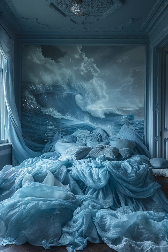 29 Dark Fantasy Bedroom Ideas for a Mystical Makeover 12 Mermaid’s Peaceful Retreat
