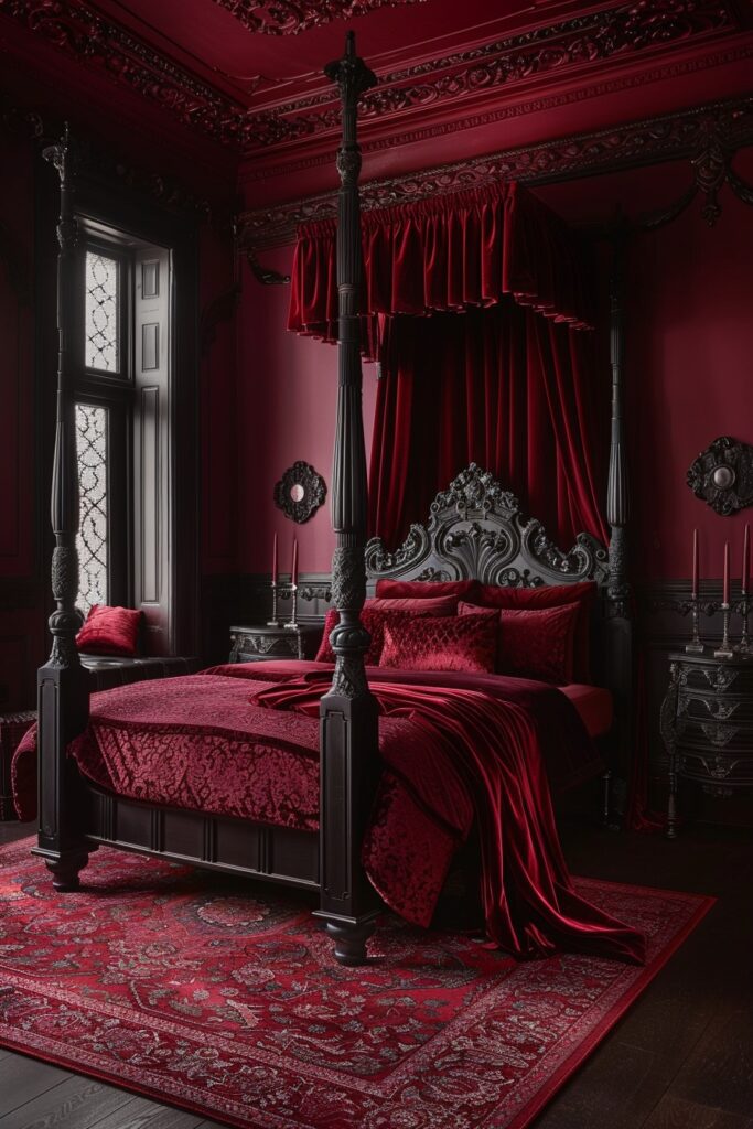 29 Goth Bedroom Ideas for a Bold and Unique Look 12 Scarlet Sanctuary
