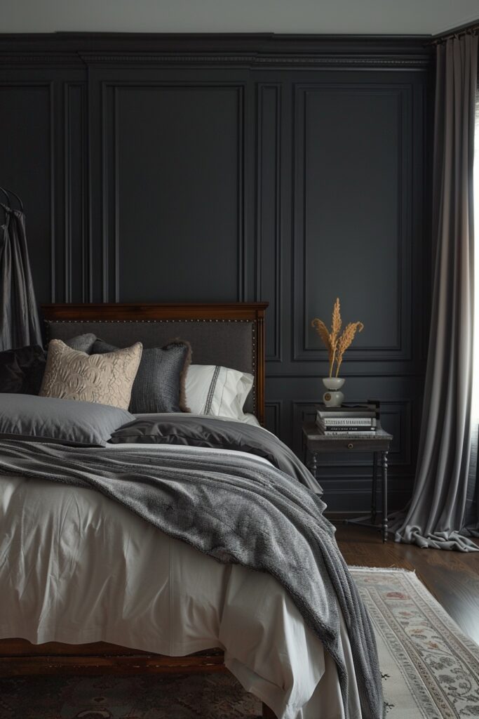 29 Dark Bedroom Aesthetic Ideas for Serenity 24 Slate Stone Serenity