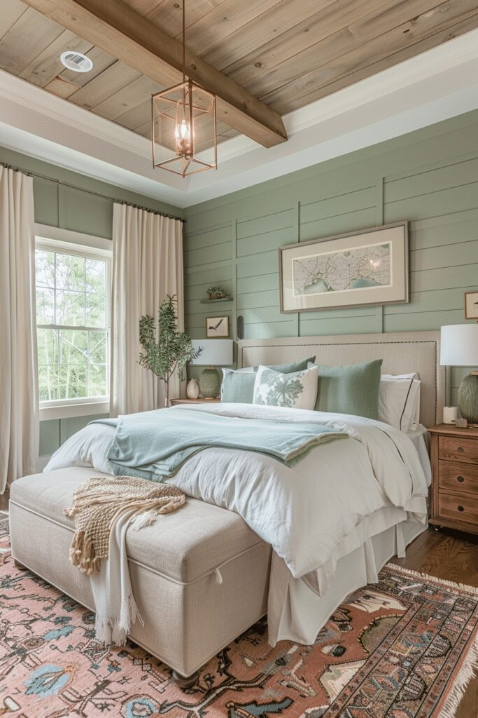 29 Sage Green Farmhouse Bedroom Ideas: Embrace Tranquility and Rustic Charm 24 Pristine Sage Green Farmhouse Bedroom