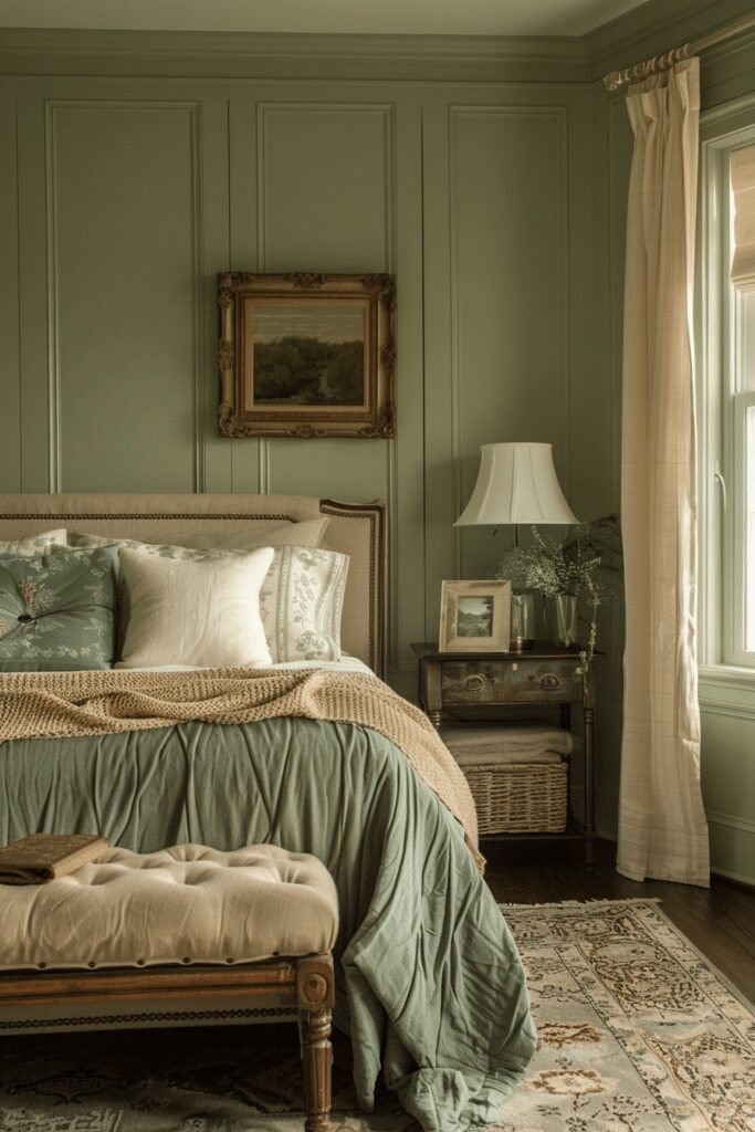29 Sage Green Farmhouse Bedroom Ideas: Embrace Tranquility and Rustic Charm 28 Balanced Sage Green Farmhouse Bedroom