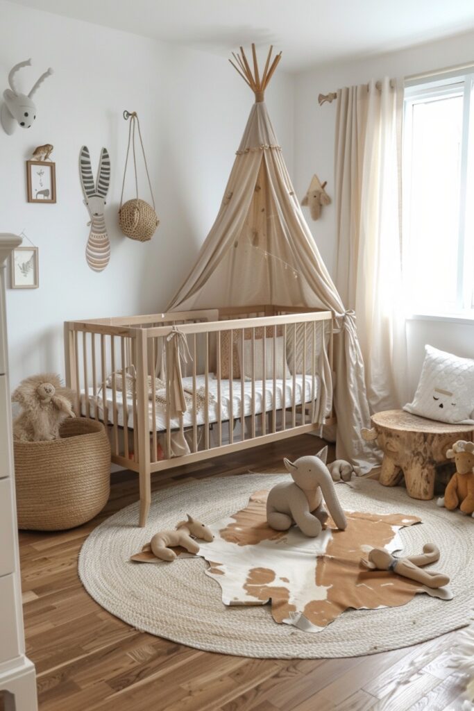 29 Boho Nursery Decor Ideas for a Beautiful and Serene Baby Room 11 Adventure-Themed Boho Nursery