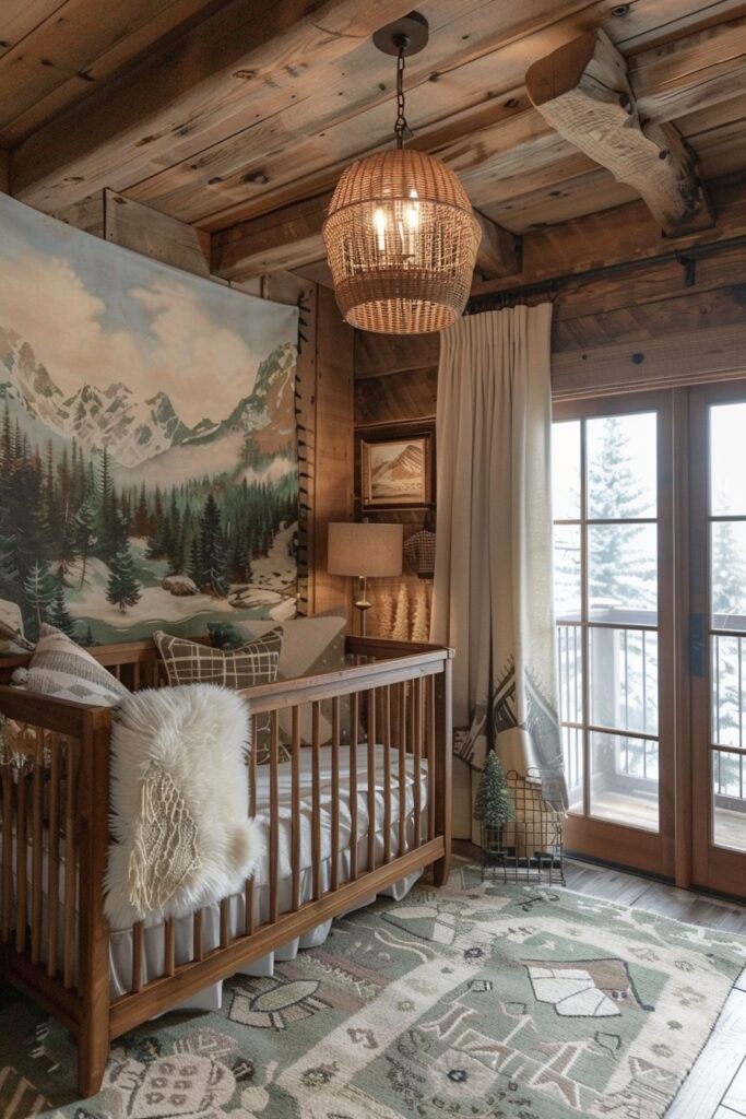 29 Boho Nursery Decor Ideas for a Beautiful and Serene Baby Room 24 Alpine Escape Boho Nursery