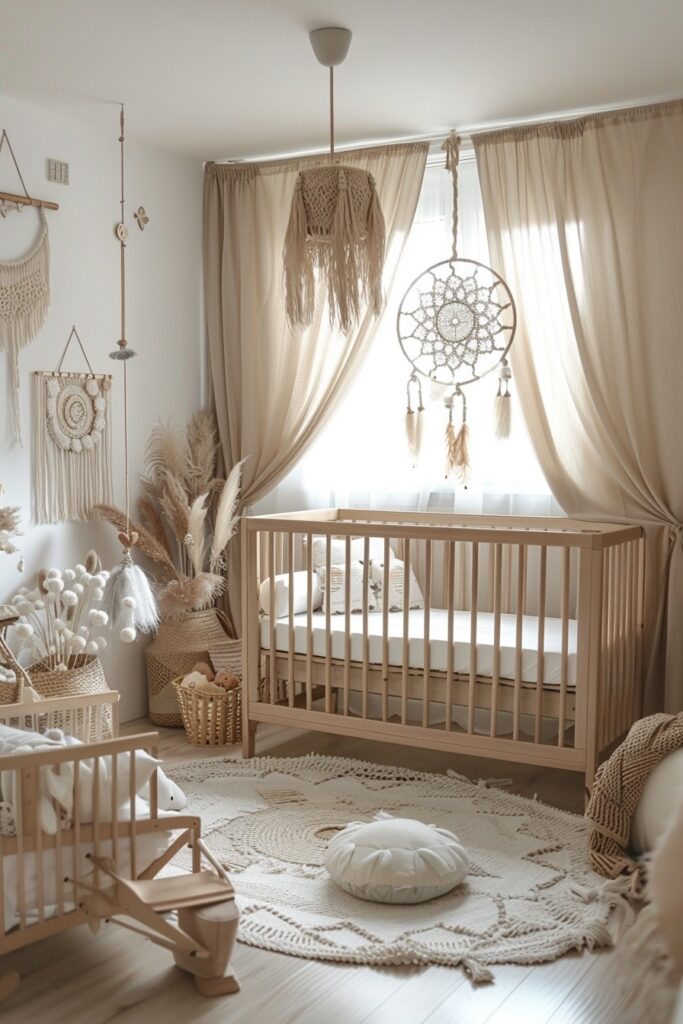 29 Boho Nursery Decor Ideas for a Beautiful and Serene Baby Room 26 Breezy Boho Tranquility Room