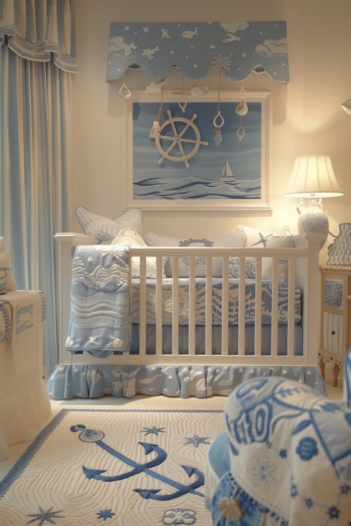 29 Nursery Room Ideas to Inspire Your Baby's First Space 2 Calm Maritime Nursery