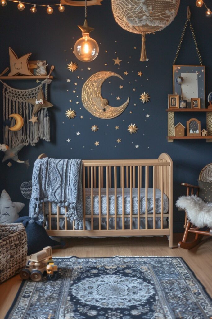 29 Boho Nursery Decor Ideas for a Beautiful and Serene Baby Room 16 Celestial Wonder Boho Nursery