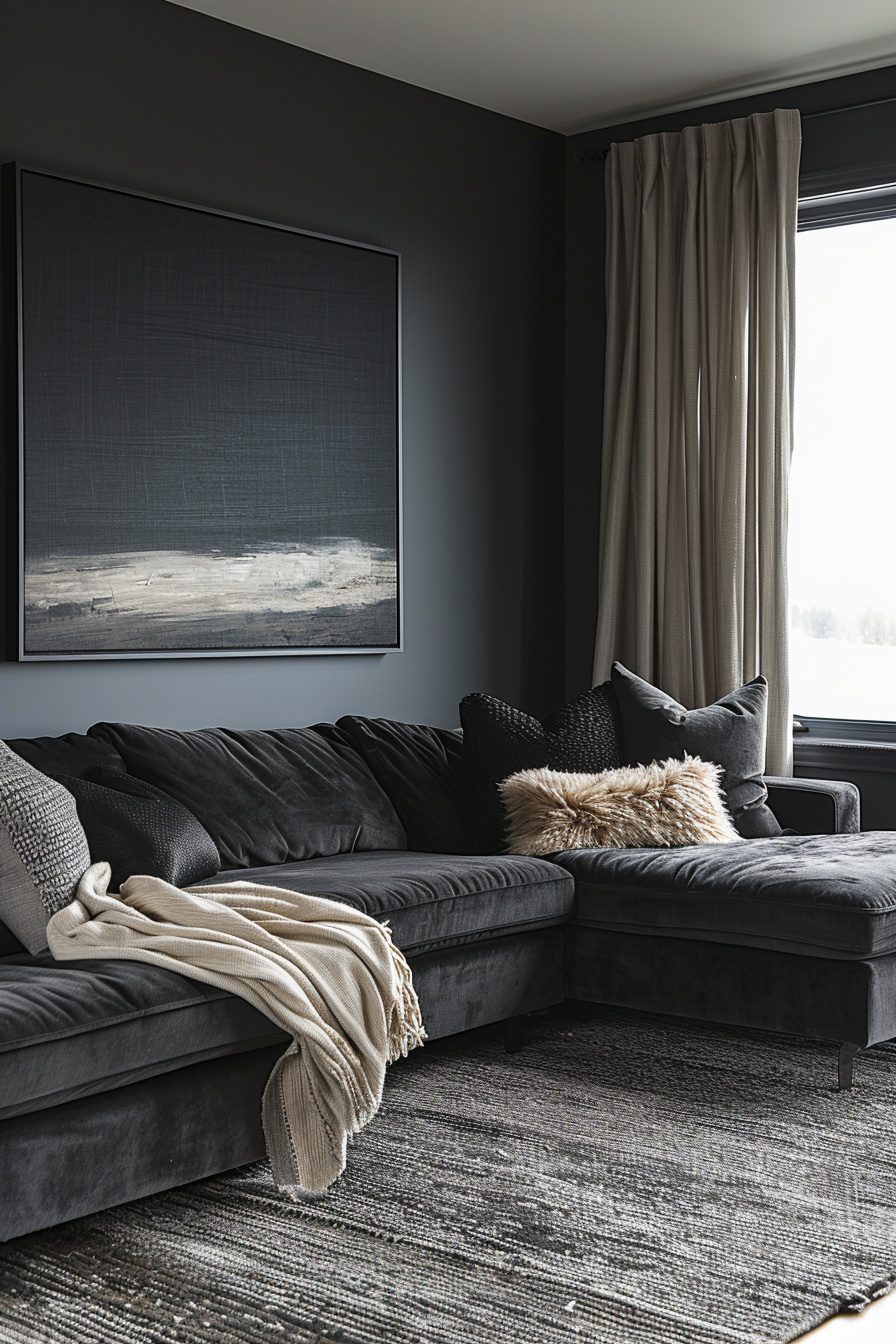 29 Dark Grey Couch Living Room Ideas To Add Sophistication