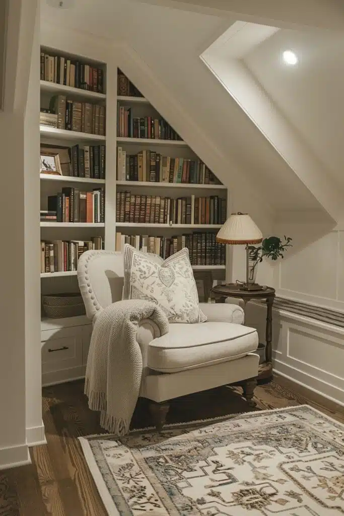 29 Small Attic Room Ideas to Create a Hidden Sanctuary 1 Cozy Attic Reading Alcove