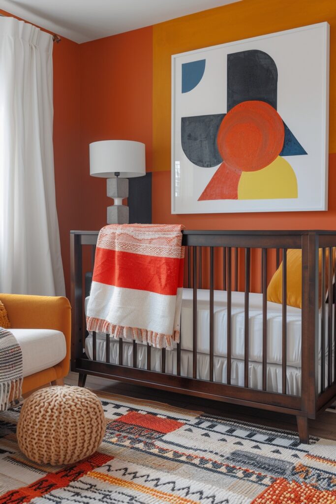 29 Nursery Room Ideas to Inspire Your Baby's First Space 14 Geometric Pattern Nursery