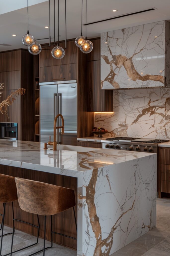 29 Modern Kitchen Ideas to Create a Gourmet Cooking Environment 12 Luxurious Marble Kitchens
