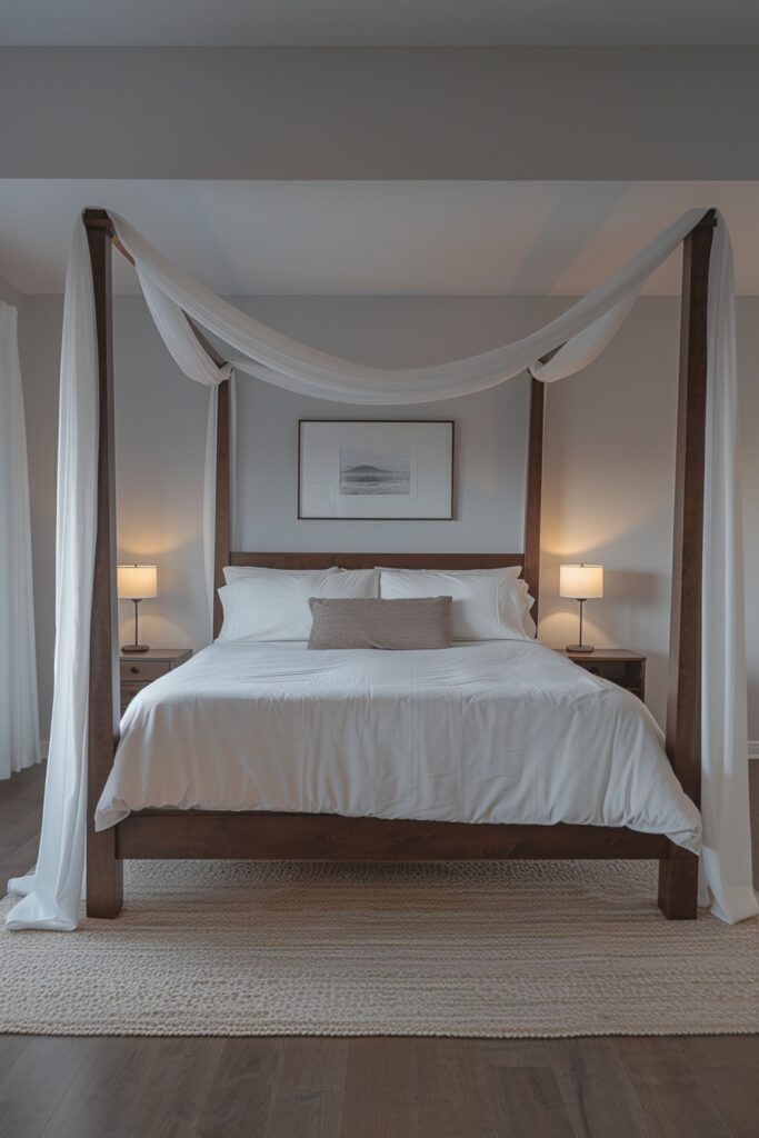 29 Canopy Bed Ideas to Transform Your Bedroom 1 Minimalistic Modern Canopy Beds