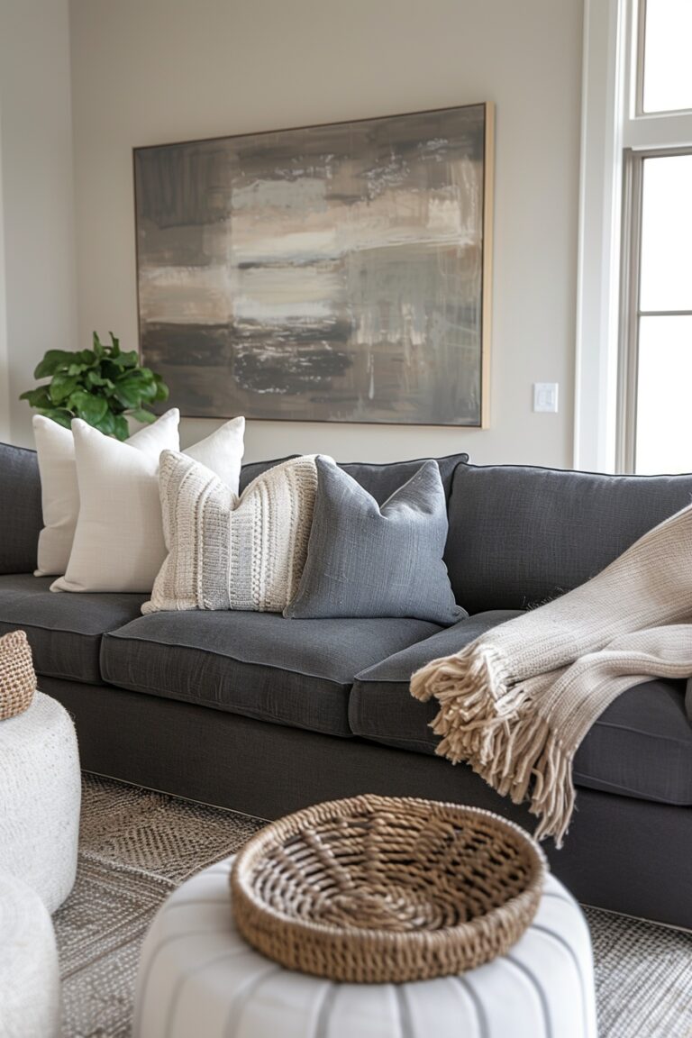 29 Dark Grey Couch Living Room Ideas To Add Sophistication