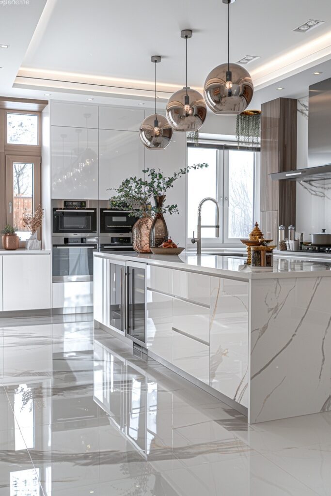 29 Modern Luxury Kitchen Ideas for a High-End Design 1 Opulent Marble Kitchen Designs