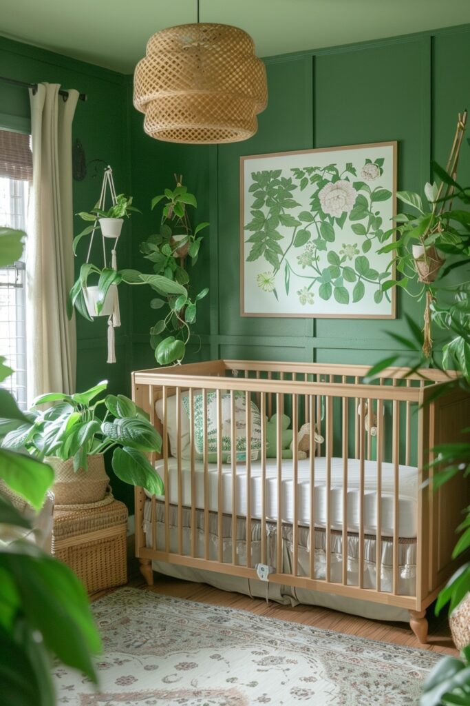 29 Boho Nursery Decor Ideas for a Beautiful and Serene Baby Room 25 Verdant Oasis Boho Nursery