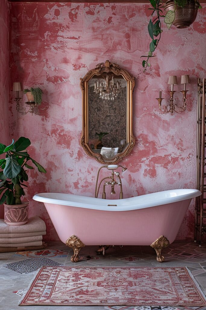 29 Pink Bathroom Decor Ideas for a Fun and Feminine Touch 28 Antique Pink Refinement