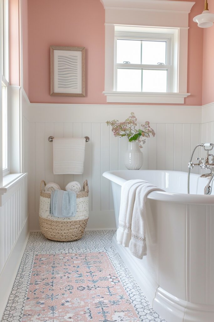 29 Pink Bathroom Decor Ideas for a Fun and Feminine Touch 10 Breezy Pink Coastal