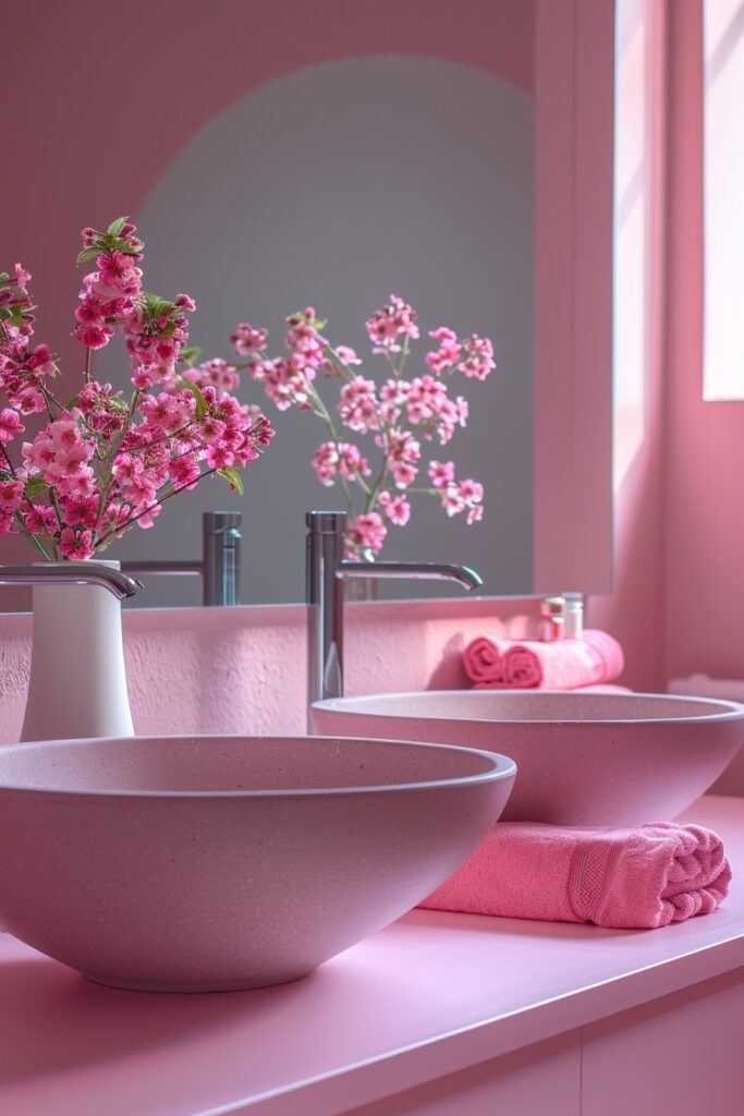 29 Pink Bathroom Decor Ideas for a Fun and Feminine Touch 3 Chic Pink Minimalism