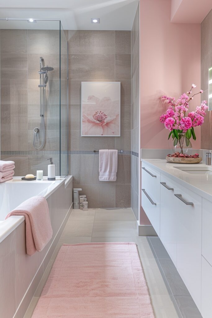 29 Pink Bathroom Decor Ideas for a Fun and Feminine Touch 15 Contemporary Pink and Gray