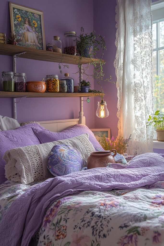 29 Halloween Decor Bedroom Ideas to Add Spooky Vibes to Your Sleeping Space 23 Cottage Witch Retreat