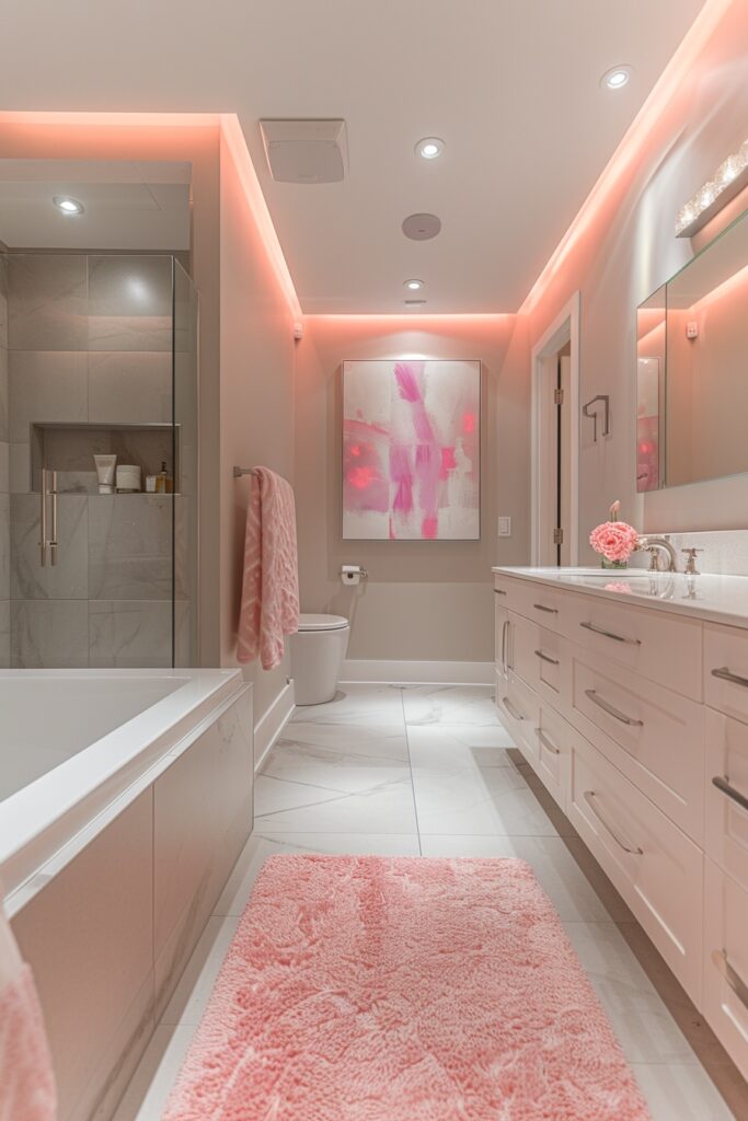 29 Pink Bathroom Decor Ideas for a Fun and Feminine Touch 6 Elegant Pink Modernity