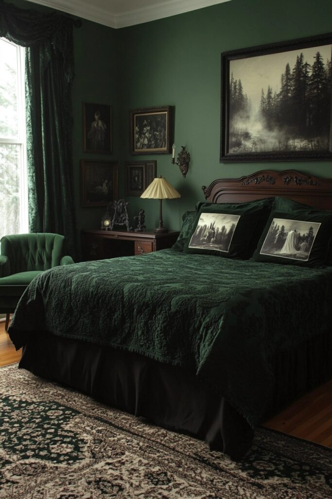 29 Halloween Decor Bedroom Ideas to Add Spooky Vibes to Your Sleeping Space 18 Forest Haunt Haven