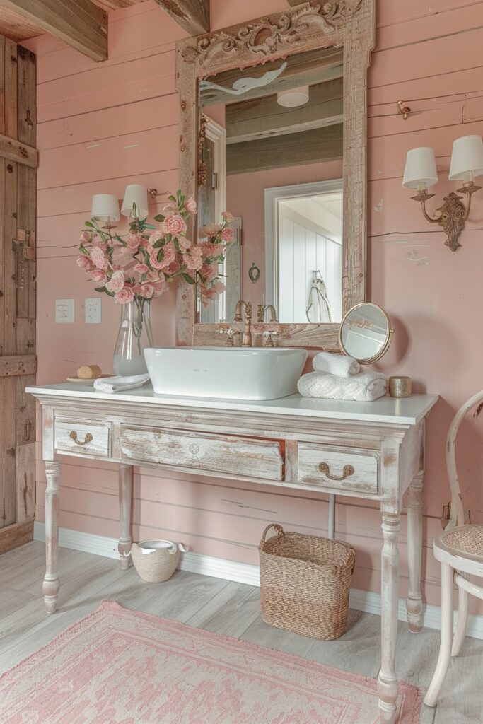 29 Pink Bathroom Decor Ideas for a Fun and Feminine Touch 20 French Pink Charm