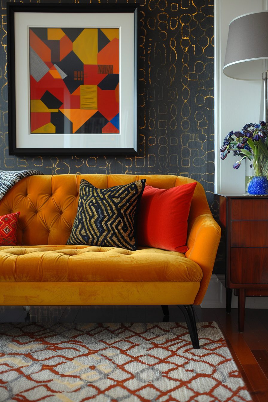 29 Apartment Decor Inspiration Ideas For A Trendy Unique Look - Textured Modern Apartment With Geometric Patterned Decor