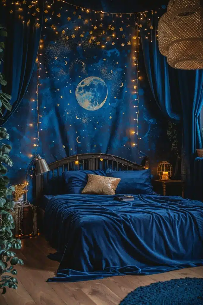 29 Blue Witchy Bedroom Ideas to Create a Magical Sanctuary 1 Mystic Midnight