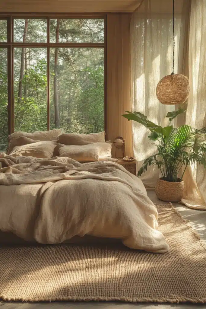 29 Organic Modern Bedroom Ideas with a Focus on Eco-Friendly Elegance 1 Natural Serenity Bedroom