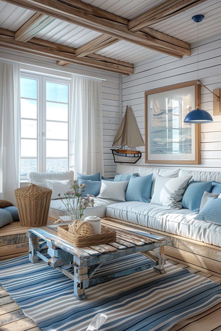 29 Apartment Decor Inspiration Ideas For A Trendy Unique Look - Textured Apartment Design With Nautical Accents