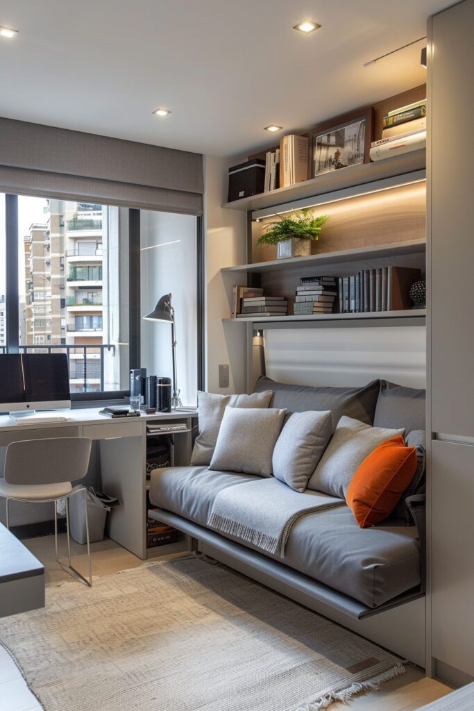 29 Guest Room Ideas for Small Rooms with Clever Space-Saving Solutions 21 Office-Guest Room Combination