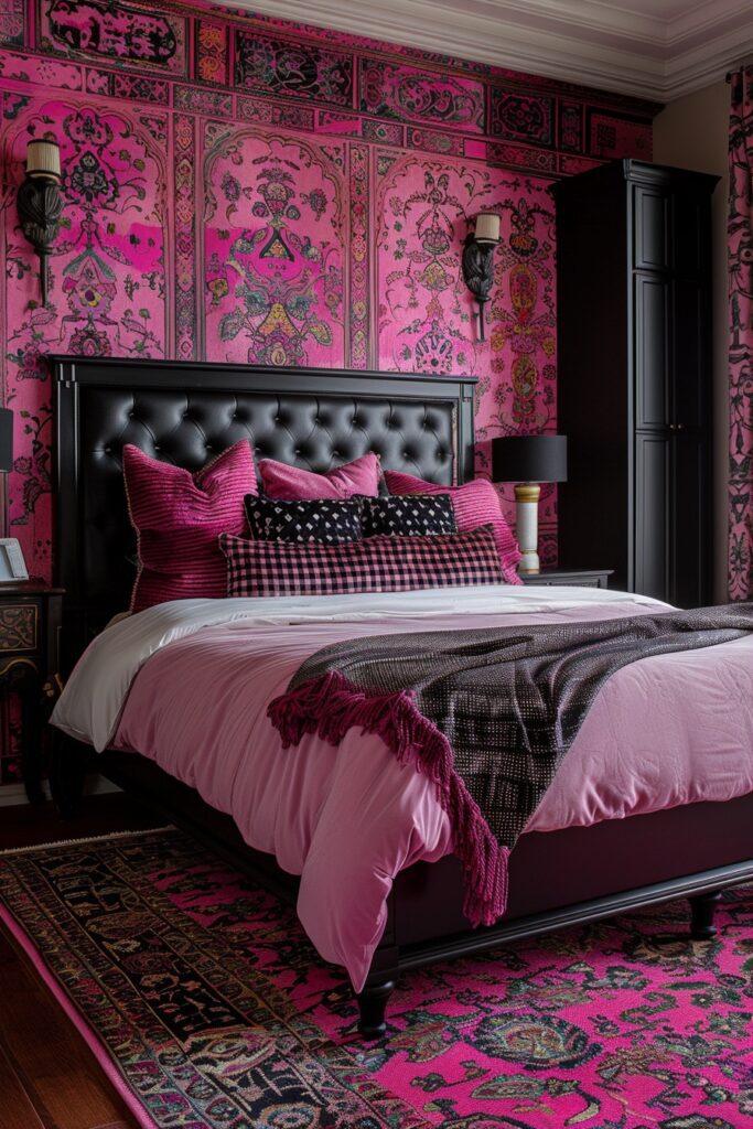29 Pink and Black Bedroom Ideas for a Modern and Feminine Vibe 21 Pink and Black Bold Statements