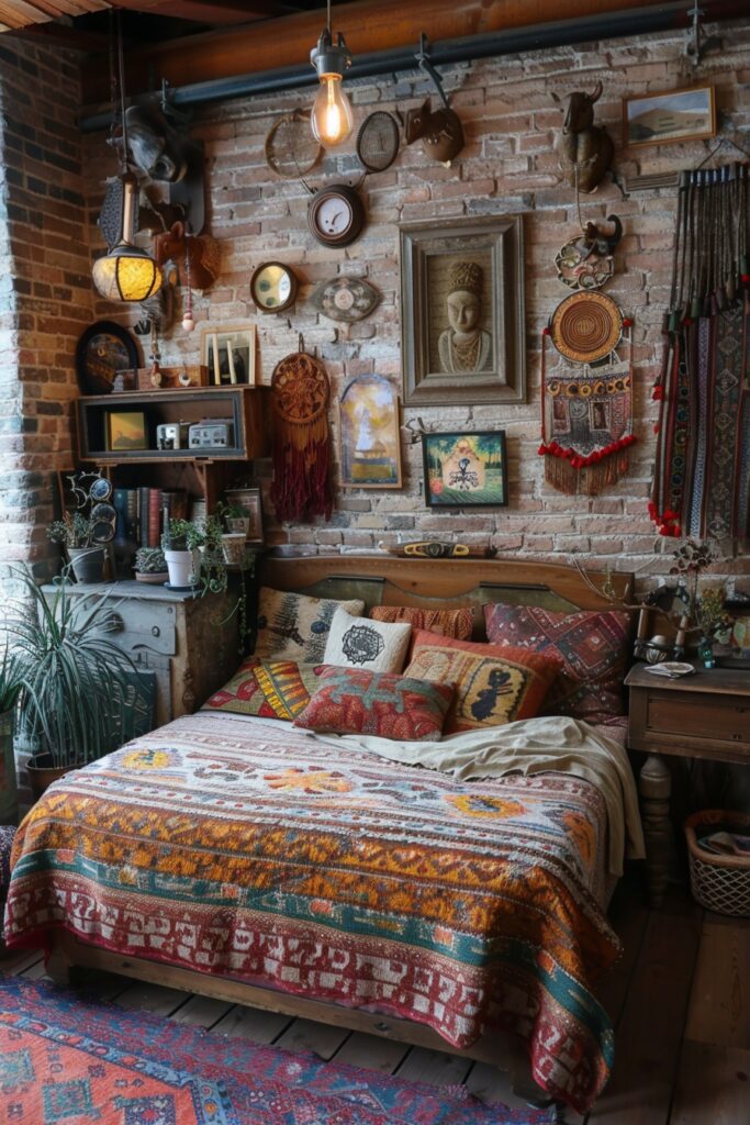 29 Rustic Boho Witchy Bedroom Ideas to Create an Enchanting Retreat 28 Rustic Charm Conjurer’s Corner