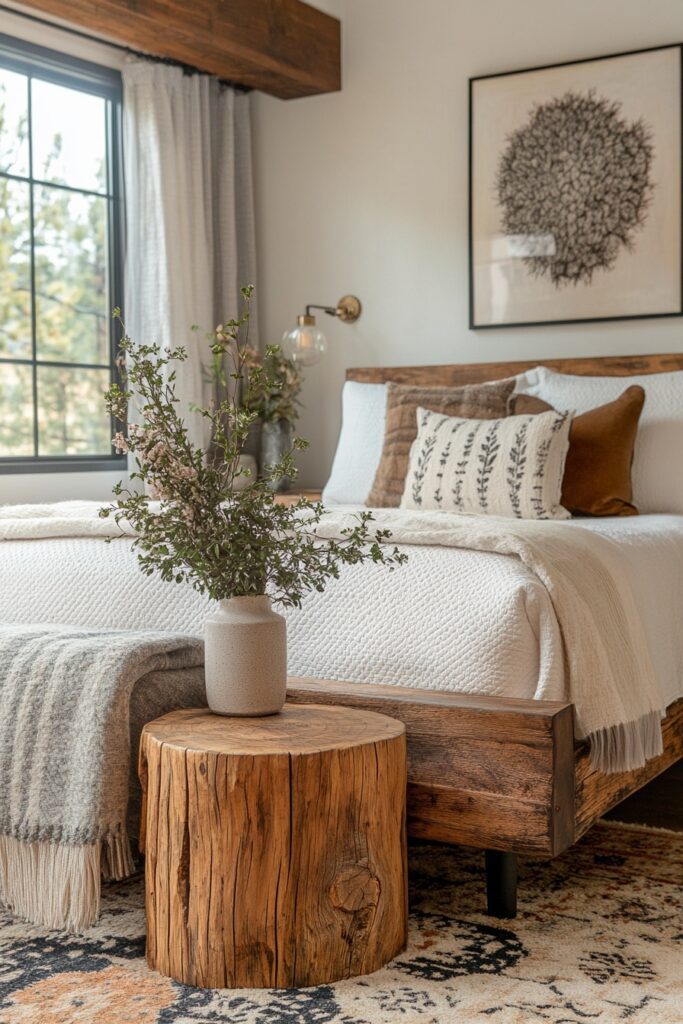 29 Organic Modern Bedroom Ideas with a Focus on Eco-Friendly Elegance 4 Rustic Modern Escape