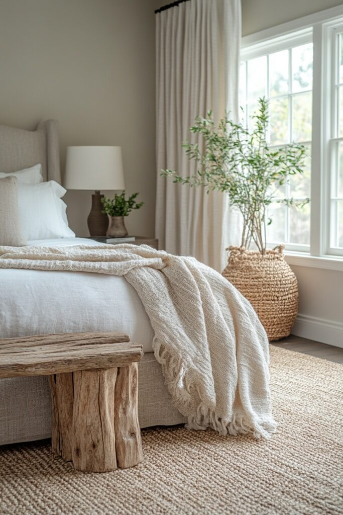 29 Organic Modern Bedroom Ideas with a Focus on Eco-Friendly Elegance 26 Soft Organic Haven